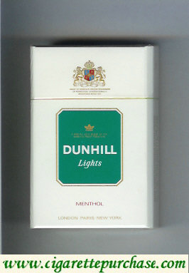 Dunhill Lights Menthol white and green cigarettes hard box